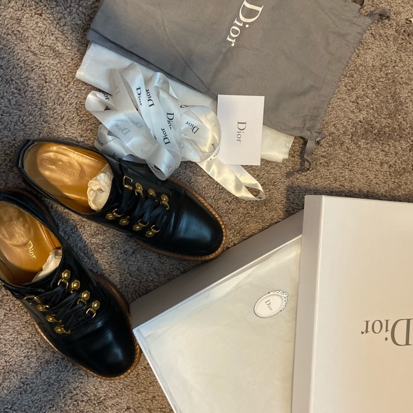 Christian Dior Black Matt Calfskin Derby - Size 38 - Picture 1 of 8